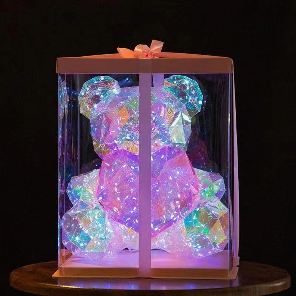 Galaxy Rainbow Glow Bear Heart Luminous Light Up (4 Options) with Gift Box